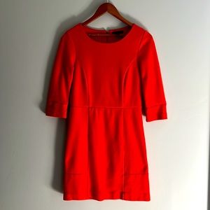 Banana Republic Dress in bright orange with 3/4 sleeves